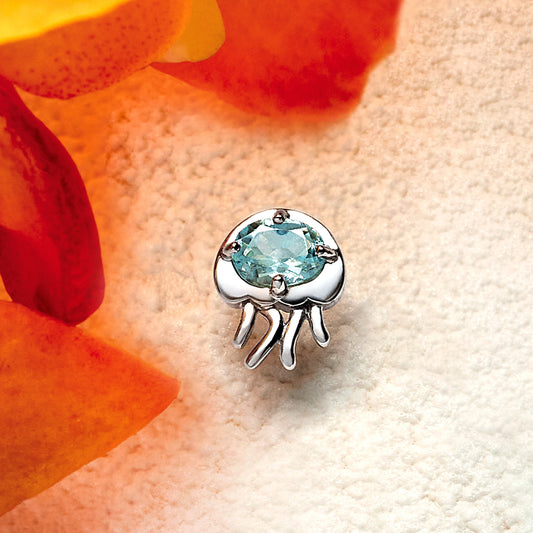 [Solo Earring] 10K Jellyfish Single Earring (White Gold) - Product Image