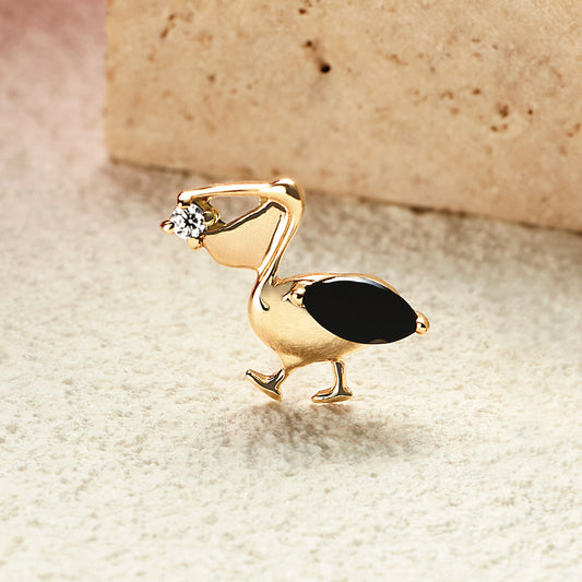[Solo Earring] 10K Pelican Single Earring (Yellow Gold) - Product Image
