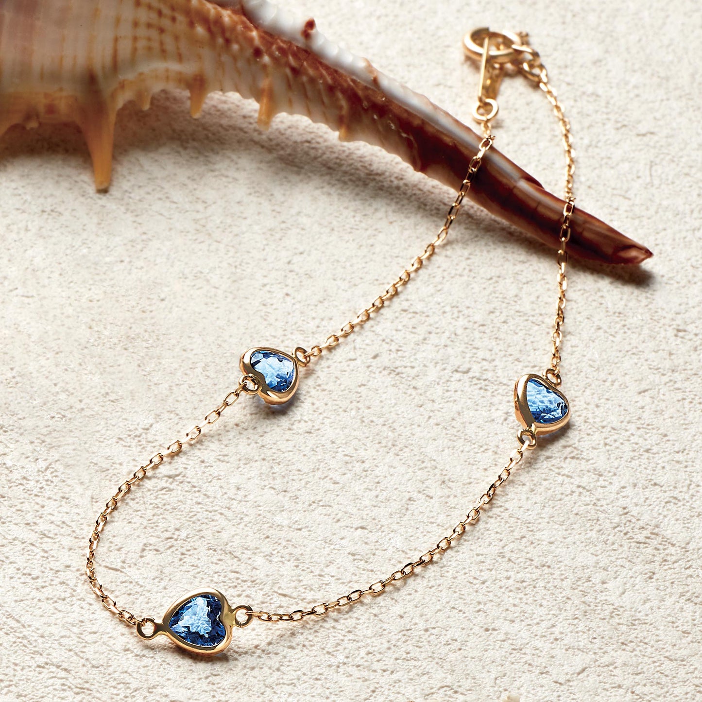 10K Blue Quartz Bracelet [Blue Whisper] (Yellow Gold) - Product Image