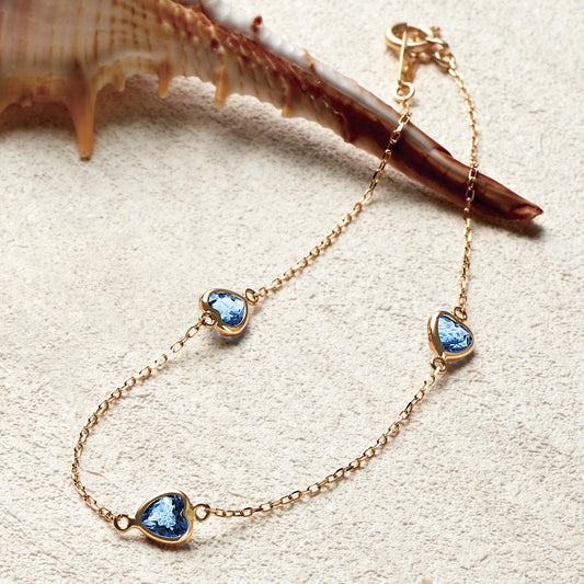 10K Blue Quartz Bracelet [Blue Whisper] (Yellow Gold) - Product Image