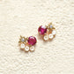 10K Ruby Earrings [Bougainvillea] (Yellow Gold) - Product Image