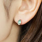 10K White Shell x Green Quartz Earrings [Lagoon] (Yellow Gold) - Model Image
