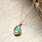 10K White Shell x Green Quartz Necklace [Lagoon] (Yellow Gold) - Product Image