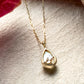 10K White Shell x Green Quartz Necklace [Lagoon] (Yellow Gold) - Product Image