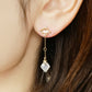 10K Moonstone Earrings [Sandy Beach] (Yellow Gold) - Model Image