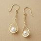 10K Akoya Pearl Infinity Design Swinging Earrings (Yellow Gold) - Product Image