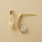[Palette] 18K/10K White Topaz Base Earrings (For Charms With Large Links Only) (Yellow Gold) - Product Image