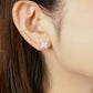 10K Shell Flower Freshwater Pearl 2WAY Earrings (Yellow Gold) - Model Image
