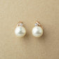 10K Shell Pearl Twisted Line Stud Earring (Rose Gold) - Product Image