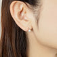 10K Shell Pearl Twisted Line Stud Earring (Rose Gold) - Model Image