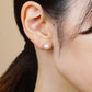 18K Akoya Pearl Earrings [7mm] (Yellow Gold) - Model Image