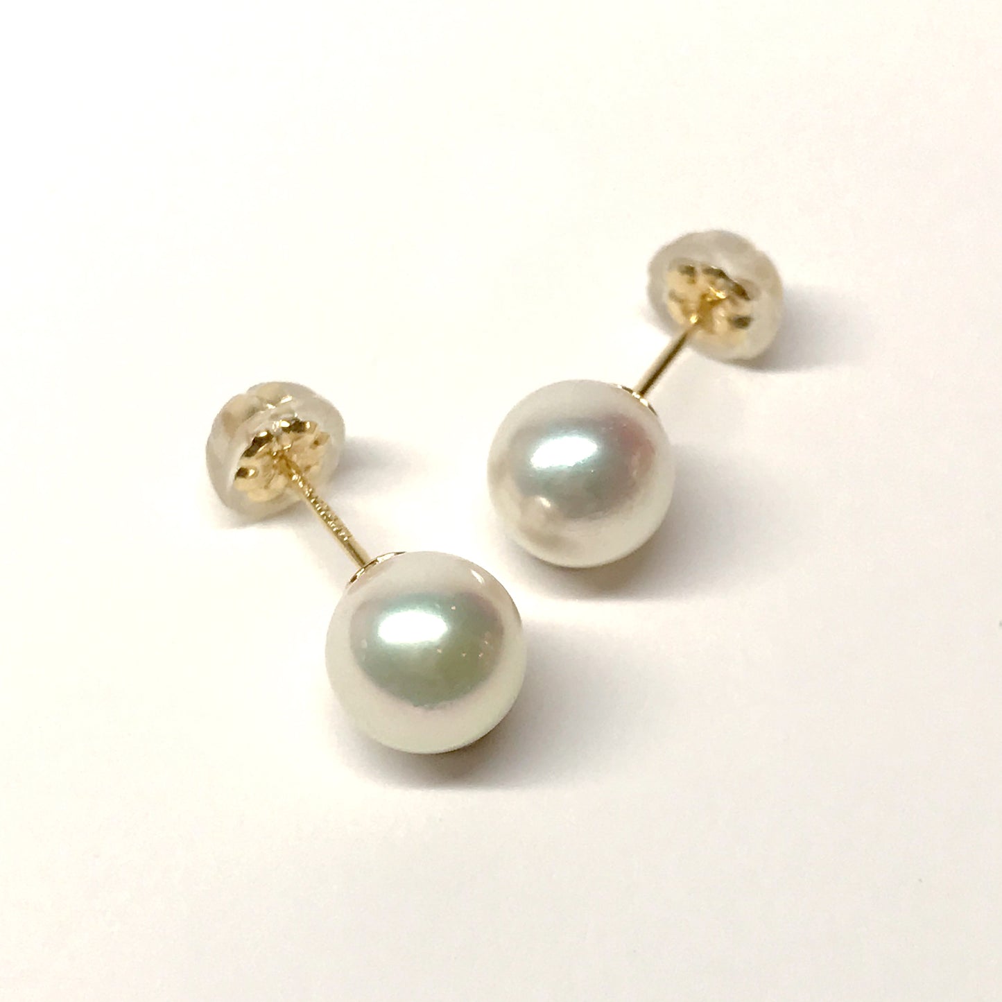 18K Akoya Pearl Earrings [7.5mm] (Yellow Gold) - Product Image