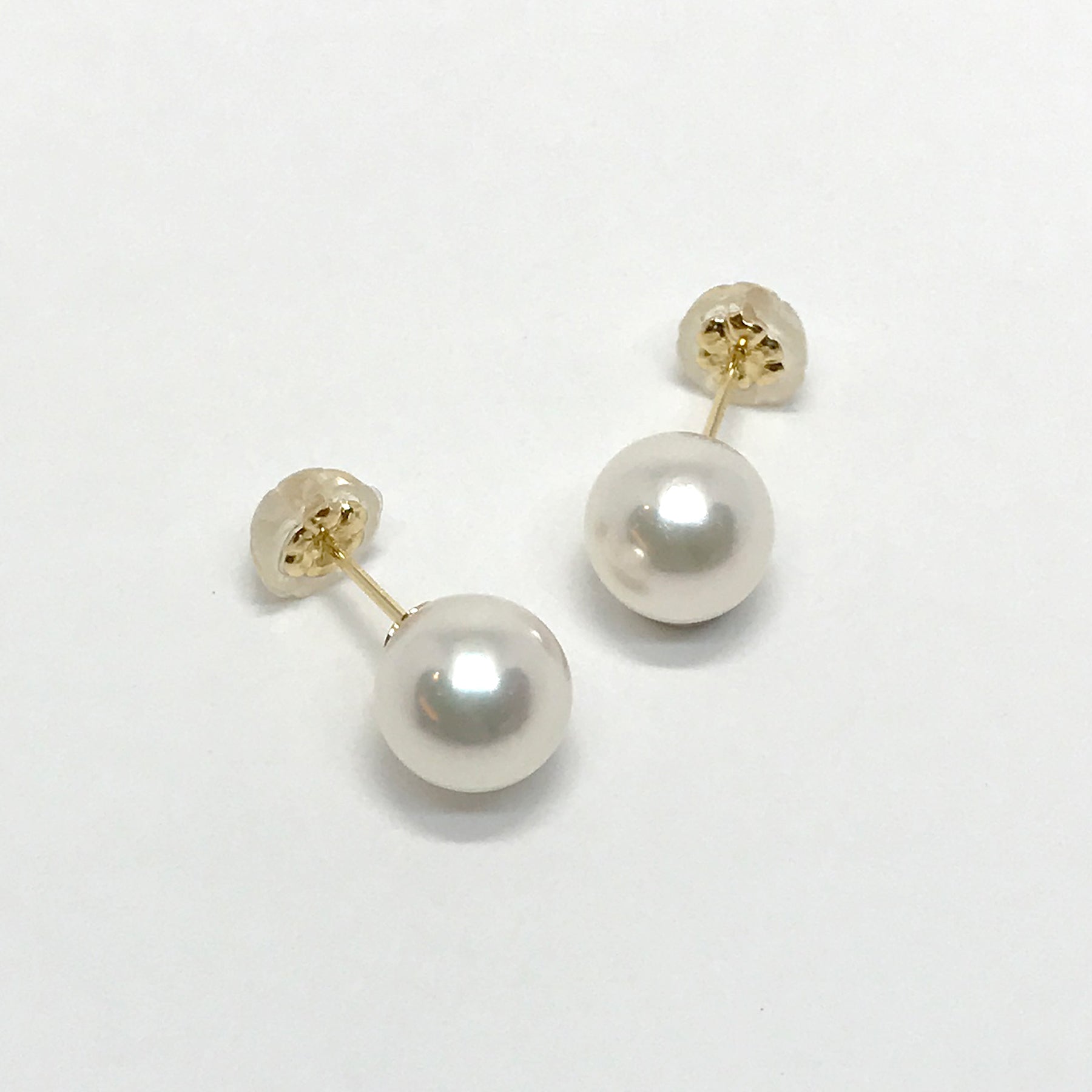 18K Akoya Pearl Earrings [8mm] (Yellow Gold) - Product Image