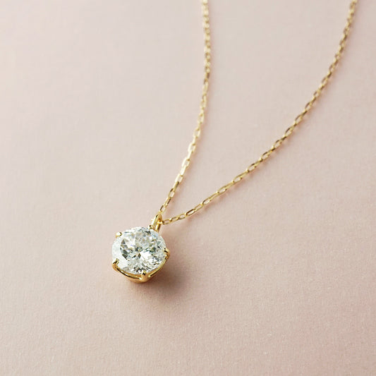 10K Shooting Star Cut Moissanite Necklace (5mm) (Yellow Gold) - Product Image