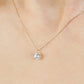 10K Shooting Star Cut Moissanite Necklace (5mm) (Yellow Gold) - Model Image