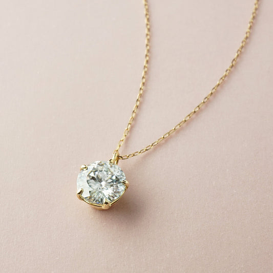 10K Shooting Star Cut Moissanite Necklace (6mm) (Yellow Gold) - Product Image