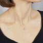 10K Shooting Star Cut Moissanite Necklace (6mm) (Yellow Gold) - Model Image