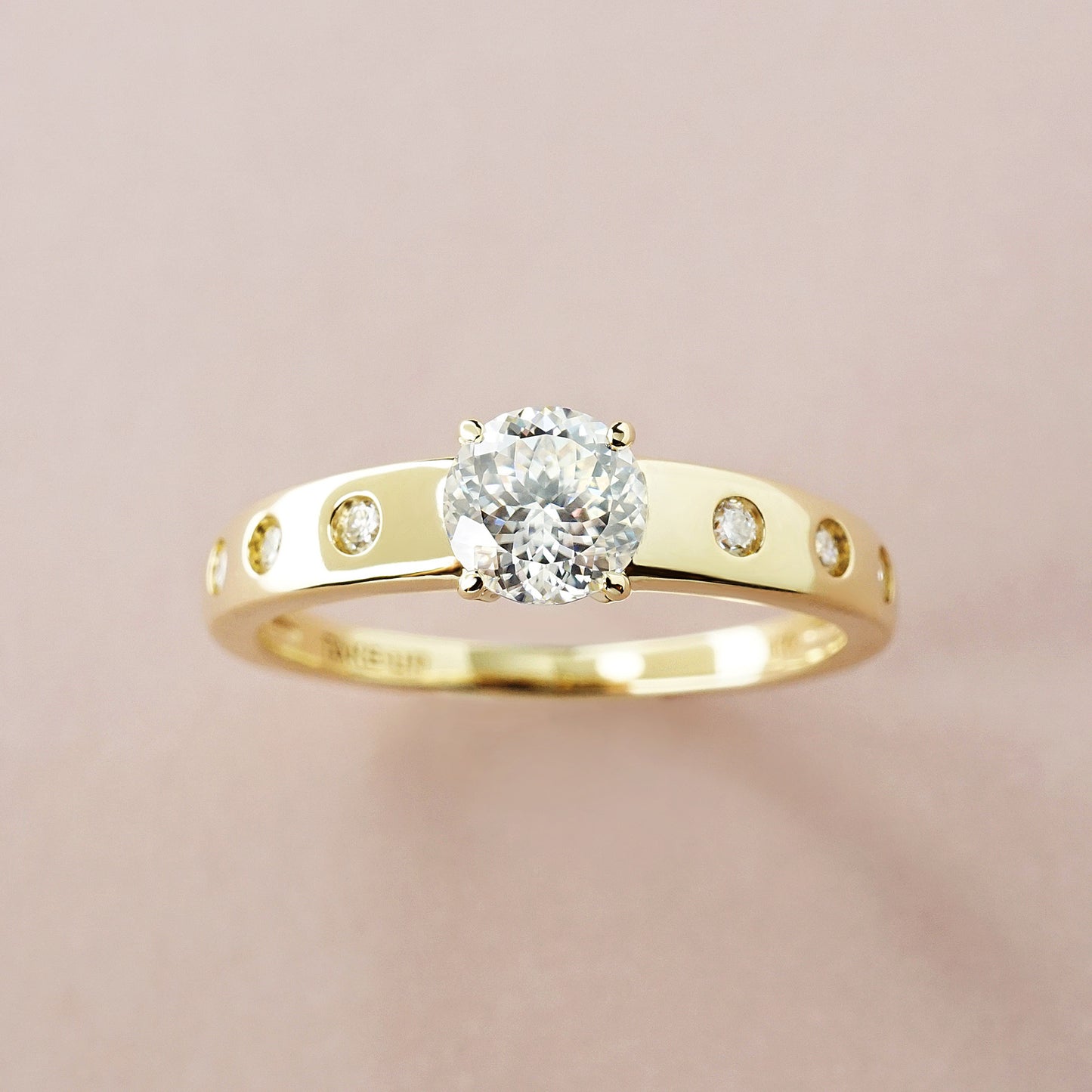 10K Shooting Star Cut Moissanite Ring (Yellow Gold) - Product Image