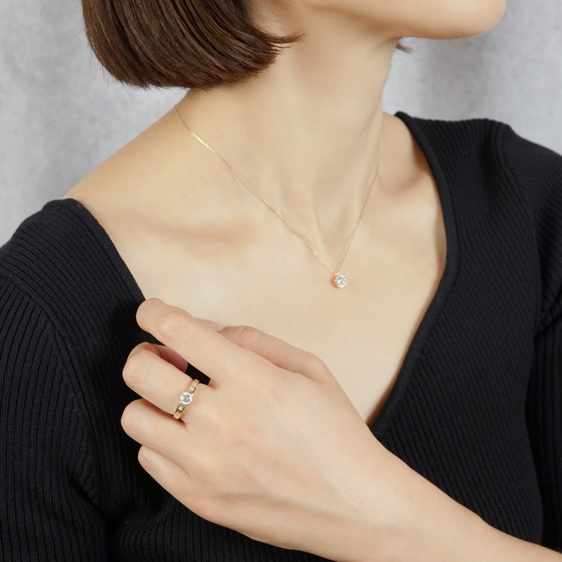 10K Shooting Star Cut Moissanite Ring (Yellow Gold) - Model Image