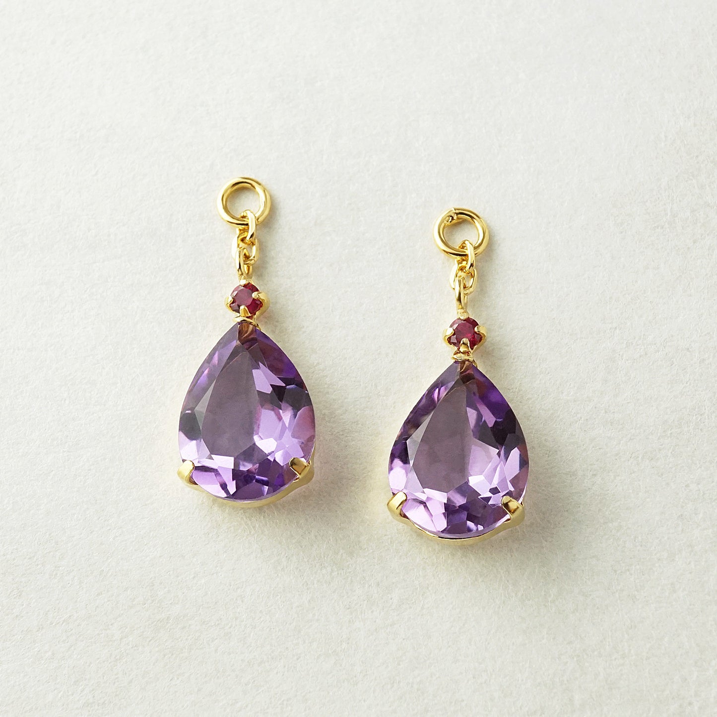 [Palette] 925 Sterling Silver Amethyst Charms - Product Image