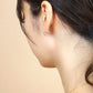 Platinum Pipe Hoop Earrings - Model Image