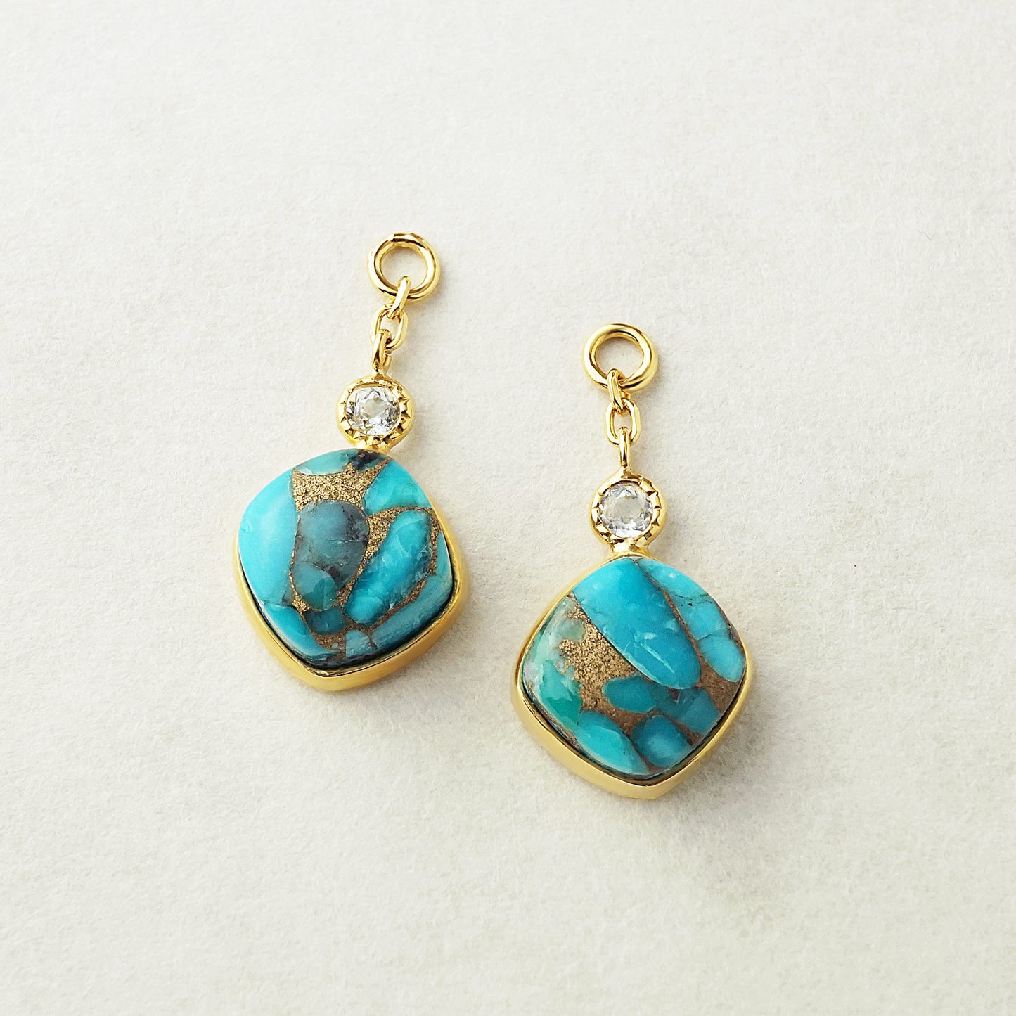 [Palette] 925 Sterling Silver Blue Copper Turquoise Charms - Product Image