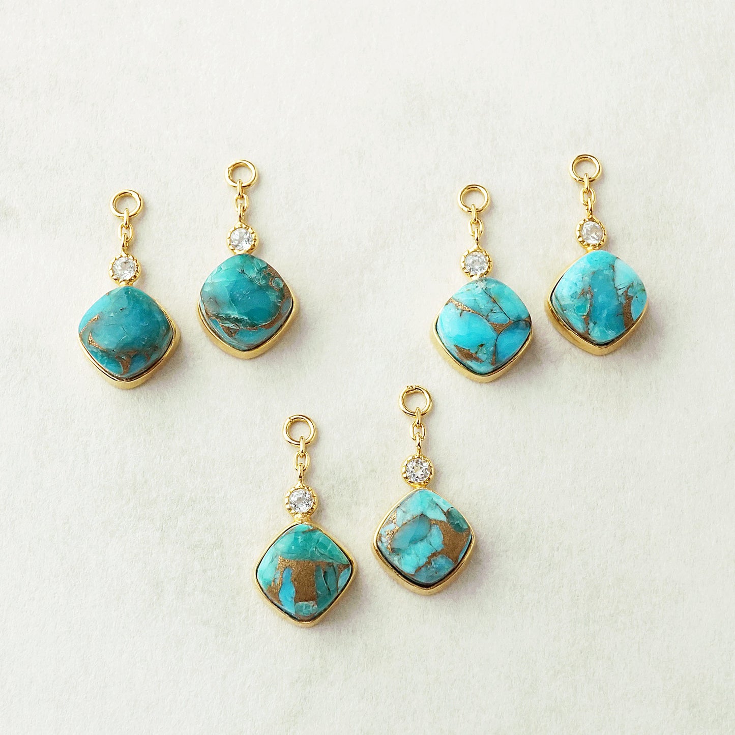 [Palette] 925 Sterling Silver Blue Copper Turquoise Charms