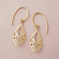 10K Openwork Leaf Earrings (Yellow Gold) - Product Image