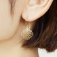10K Openwork Flower Earrings (Yellow Gold) - Model Image