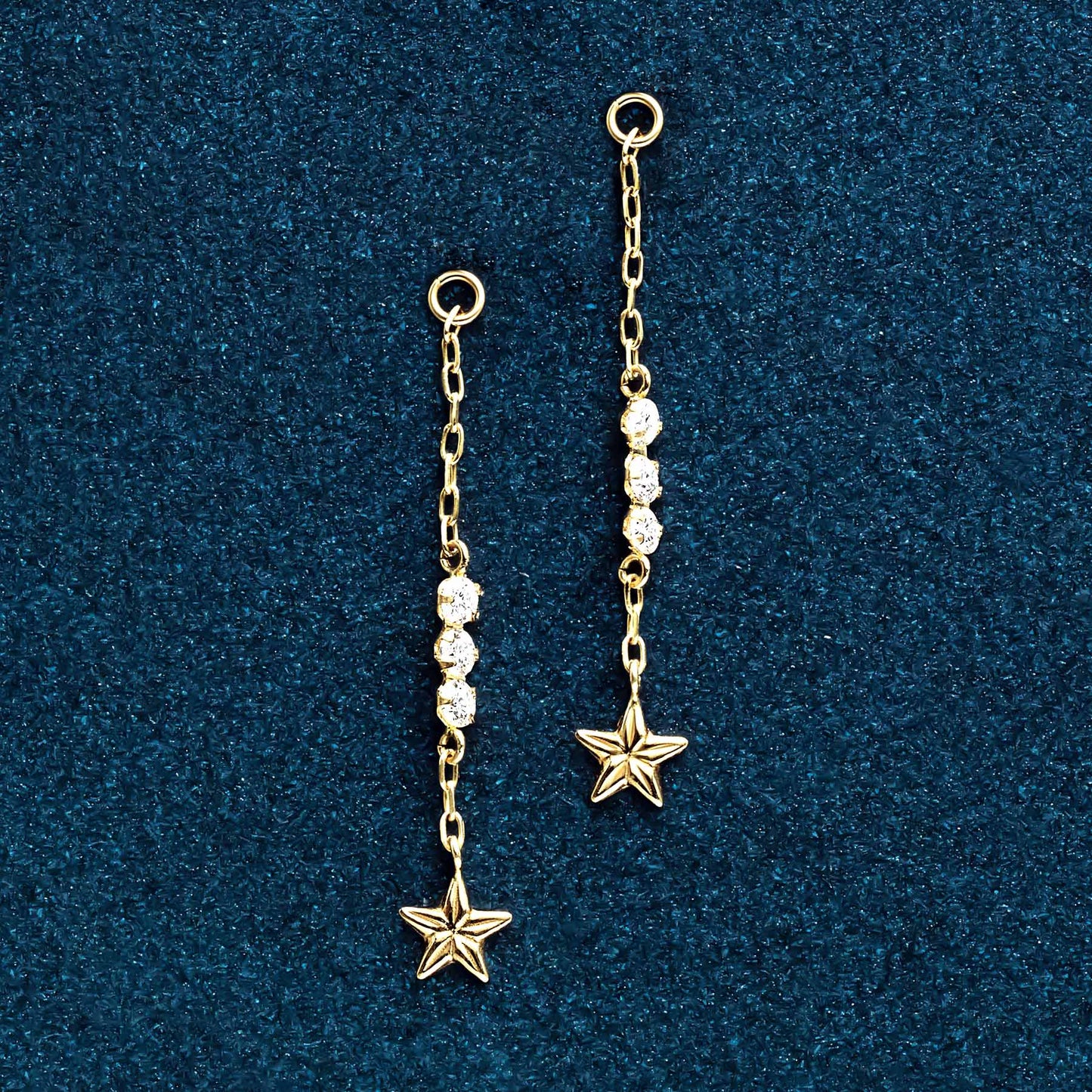 10K Orion Belt Moissanite Earring Charms (Yellow Gold) - Product Image