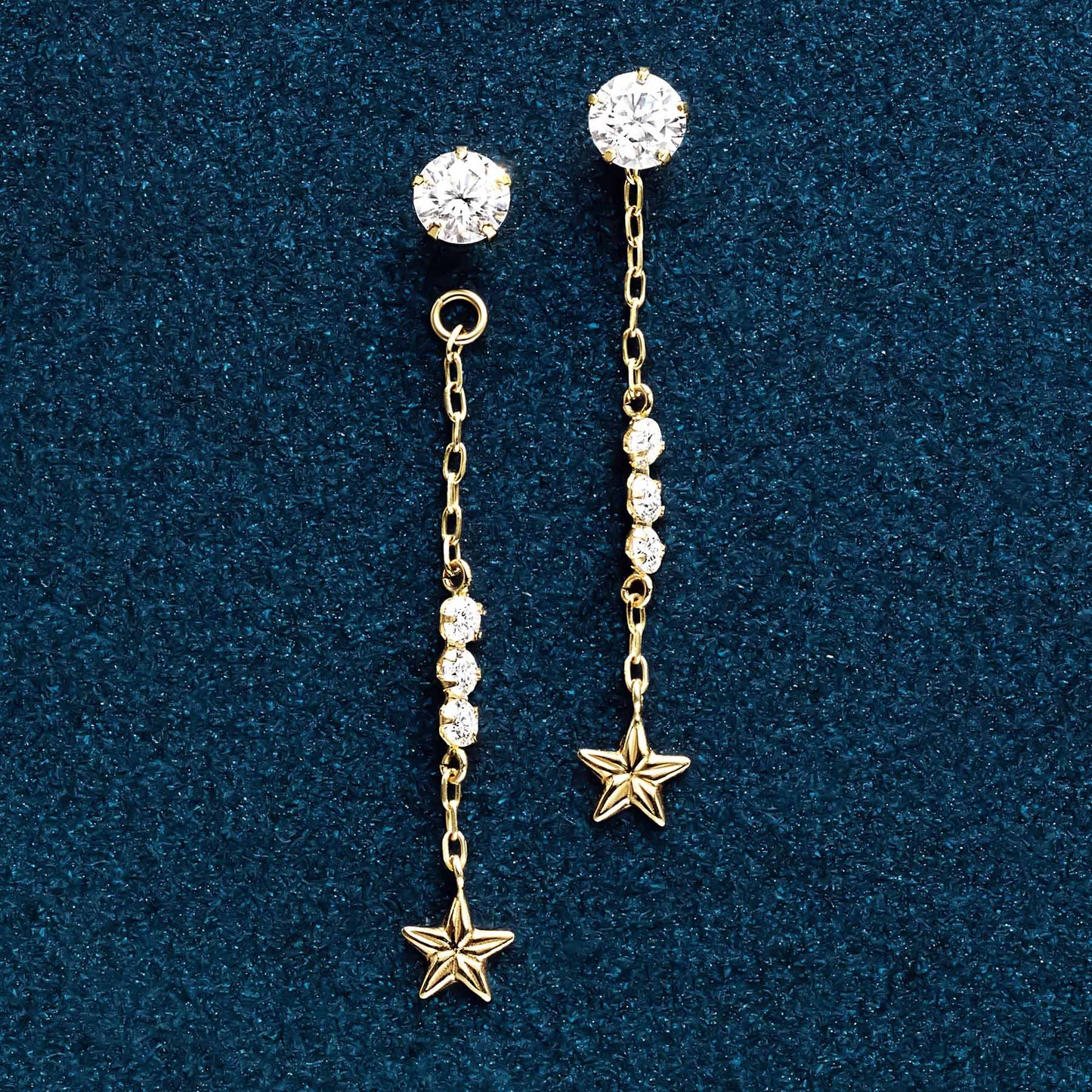 10K Orion Belt Moissanite Earring Charms (Yellow Gold) - Product Image