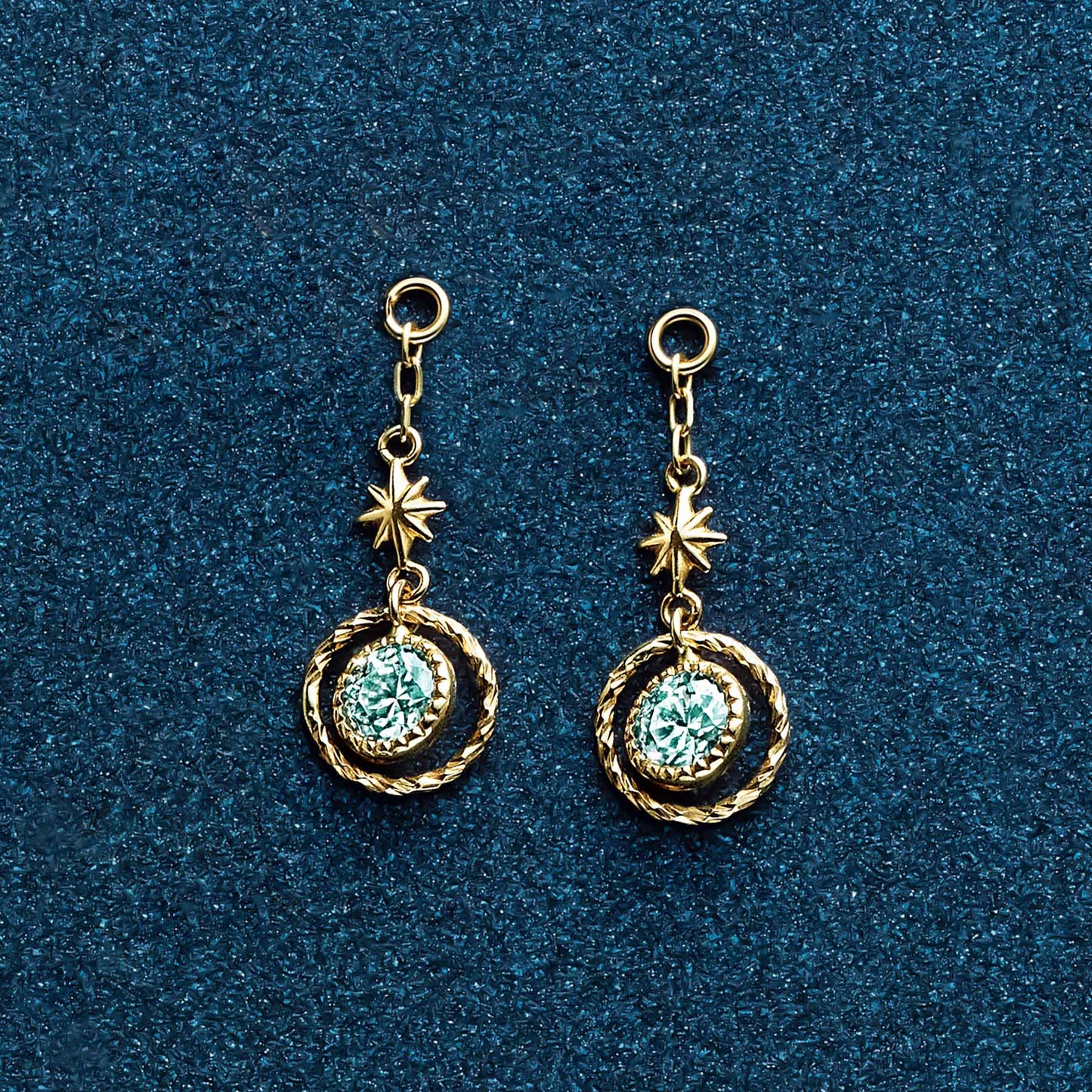10K Uranus Moissanite Charm (Yellow Gold) - Product Image