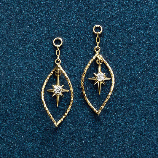 10K Meteor Shower Moissanite Charms (Yellow Gold) - Product Image