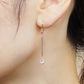 18K/10K Ruby Pillar & Dew Drop Earrings (Rose Gold) - Model Image