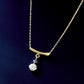 10K Shooting Star Moissanite Necklace (Yellow Gold) - Product Image