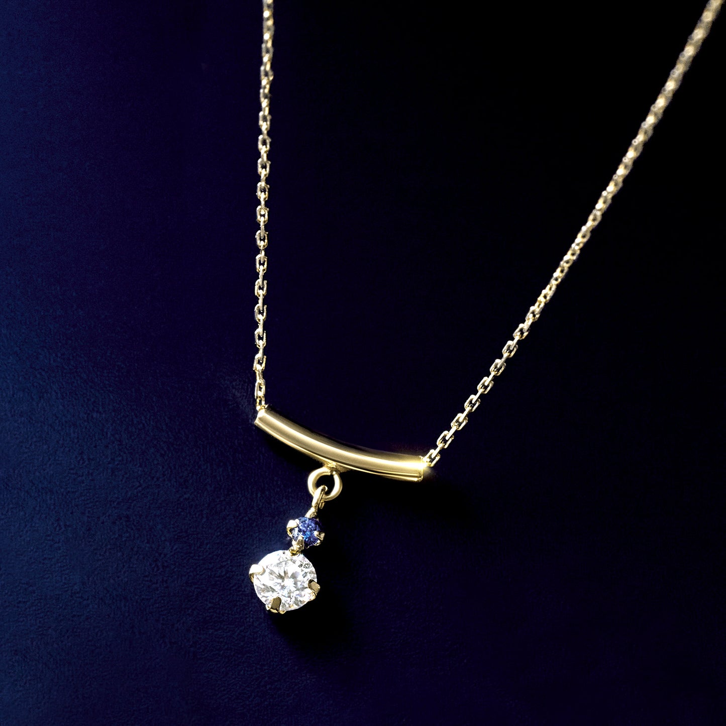 10K Shooting Star Moissanite Necklace (Yellow Gold) - Product Image