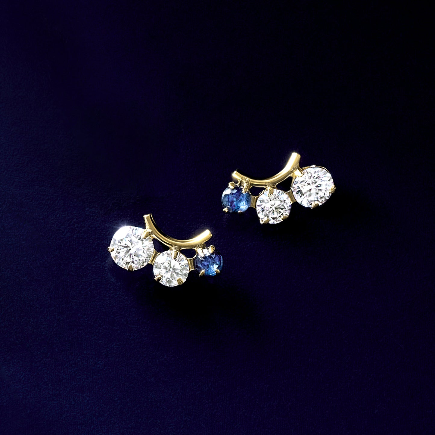 10K Shooting Star Moissanite Earrings (Yellow Gold) - Product Image