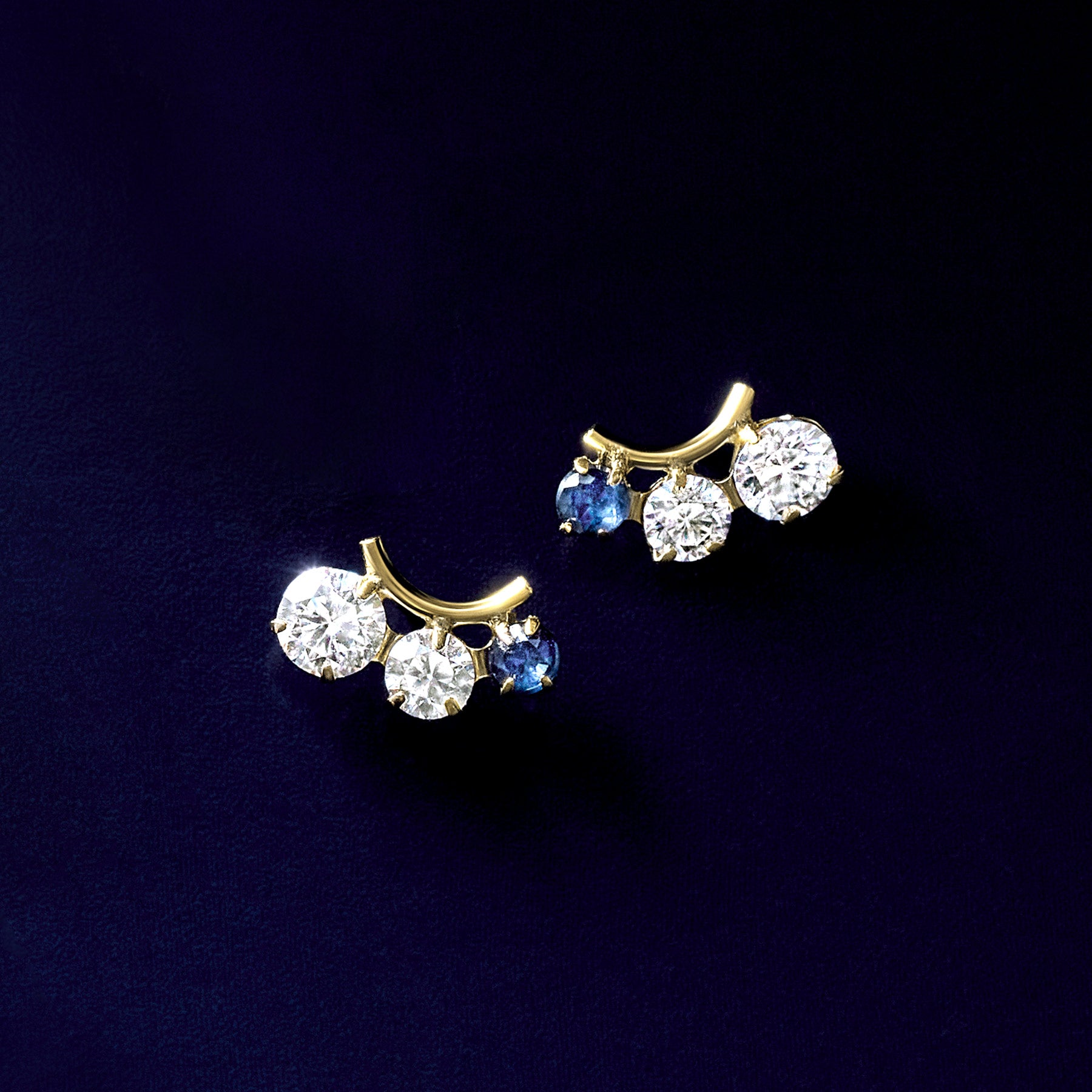10K Shooting Star Moissanite Earrings (Yellow Gold) - Product Image