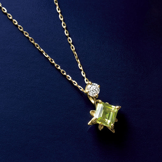 10K Comet Moissanite Necklace (Yellow Gold) - Product Image