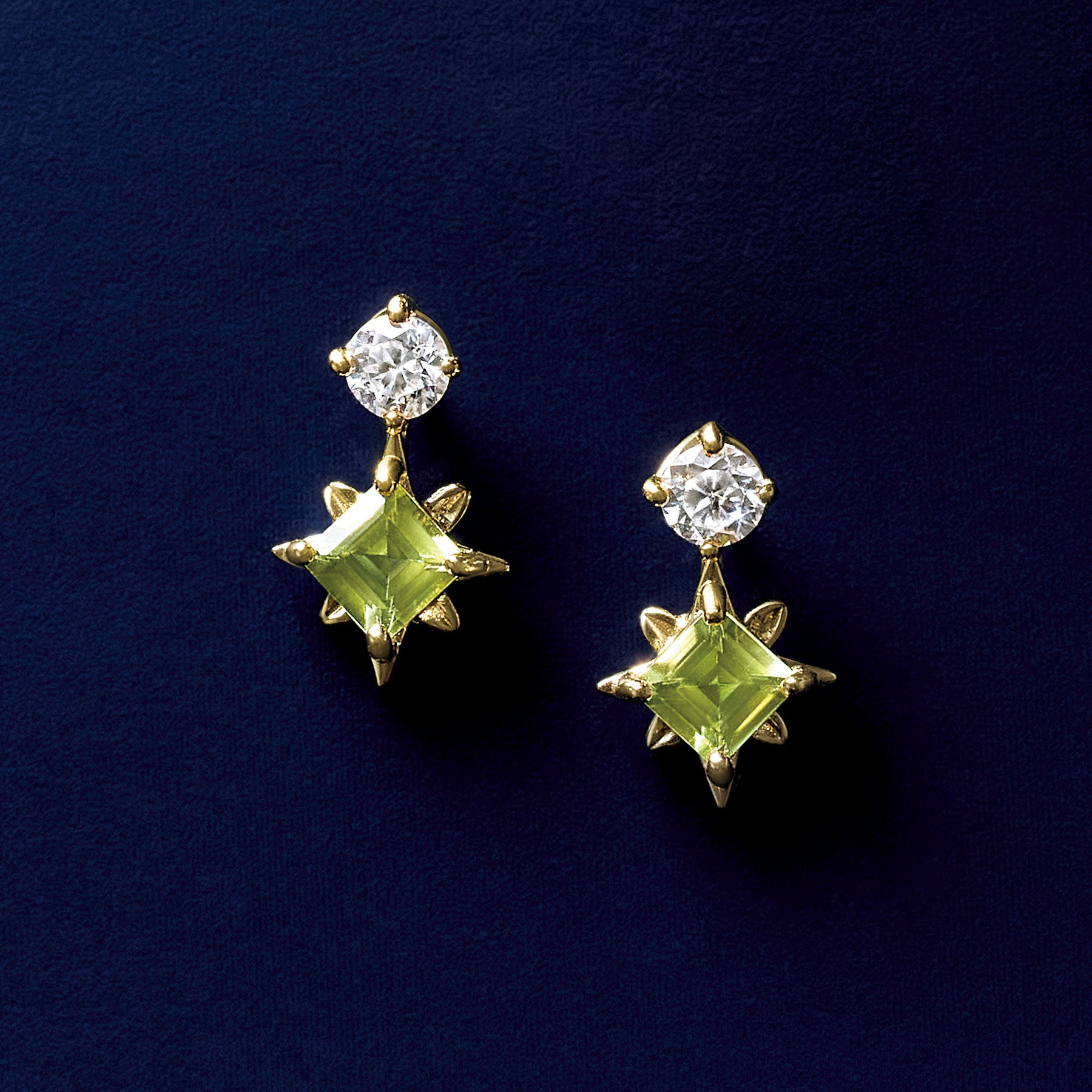 10K Comet Moissanite Earrings (Yellow Gold) - Product Image