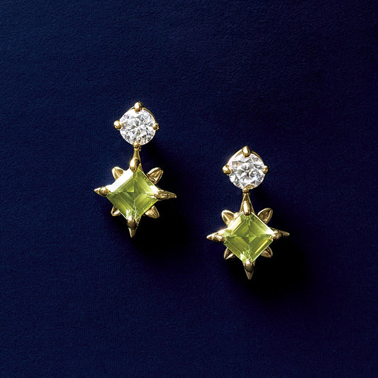 10K Comet Moissanite Earrings (Yellow Gold) - Product Image
