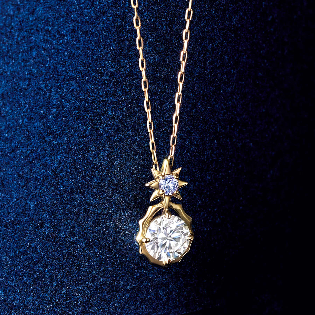 10K Sirius Moissanite Necklace (Yellow Gold) - Product Image
