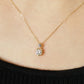 10K Sirius Moissanite Necklace (Yellow Gold) - Model Image