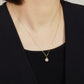 10K Sun Moissanite Necklace (Yellow Gold) - Model Image