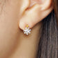 10K Sun Moissanite Earrings (Yellow Gold) - Model Image