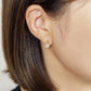 10K Sun Moissanite Earrings (Yellow Gold) - Model Image