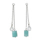 [Palette] 14K Crystal Double Charms (White Gold) - Product Image