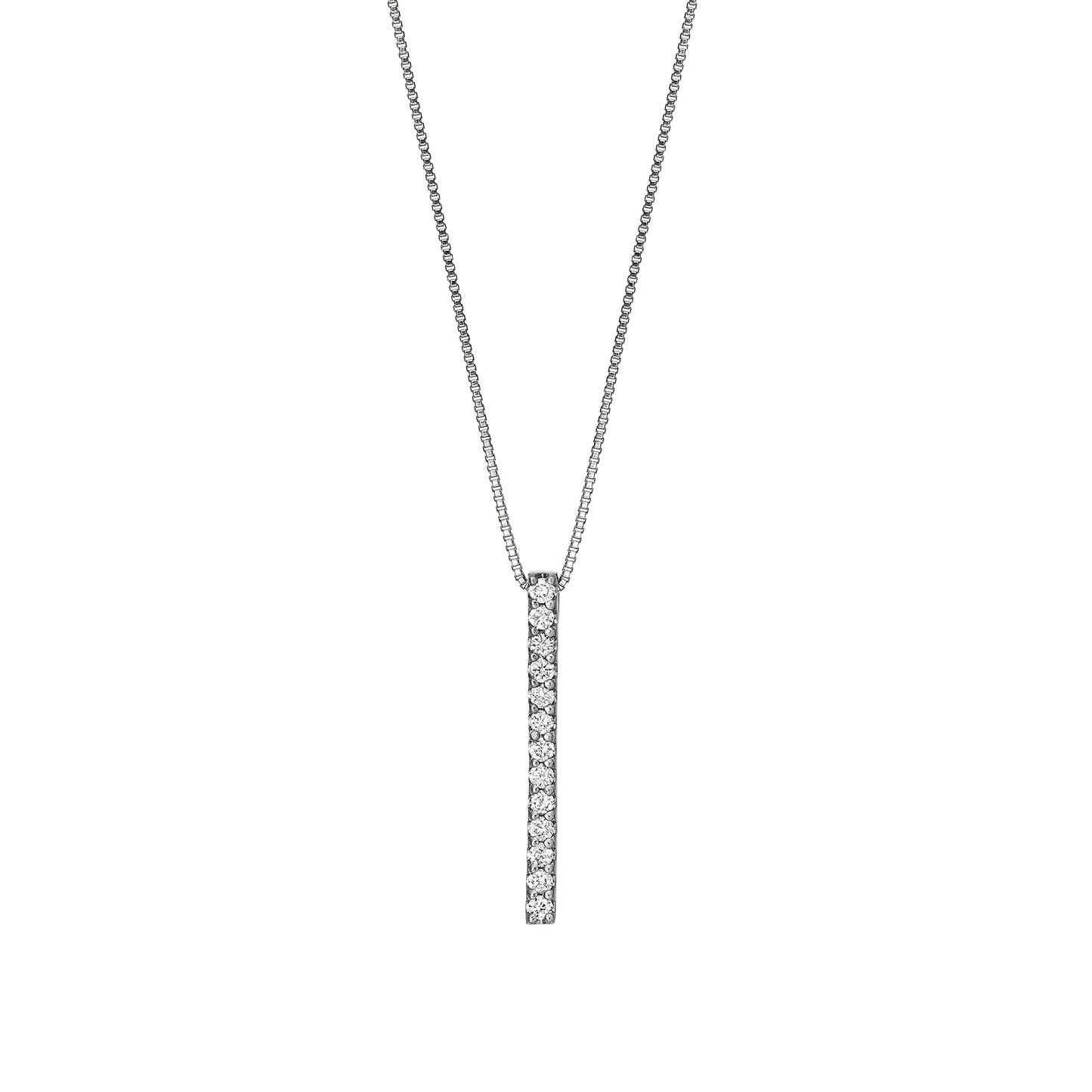Platinum Diamond Straight Line Necklace - Product Image