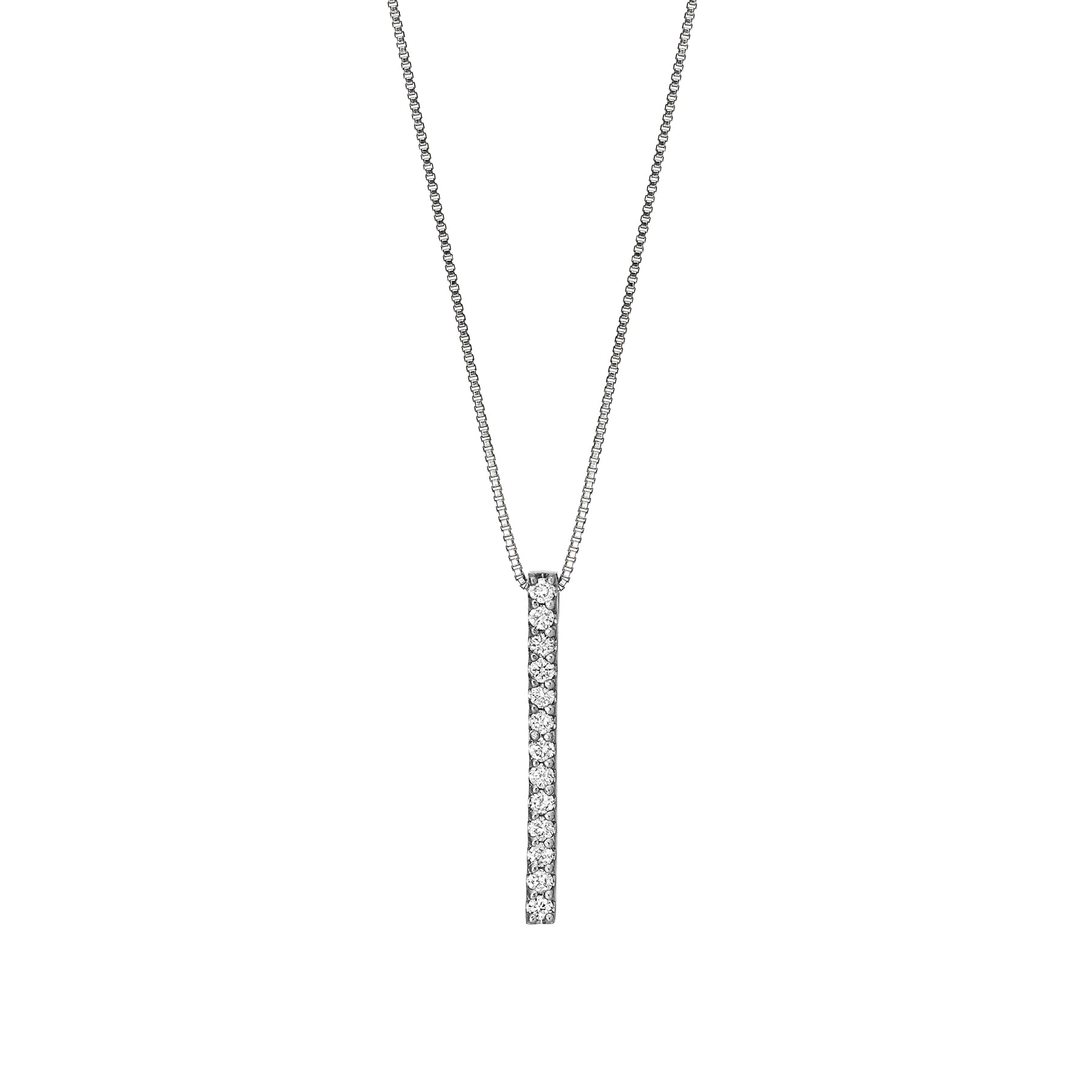 Platinum Diamond Straight Line Necklace - Product Image