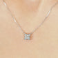 [Limited Quantity] Platinum Princess Cut Diamond Necklace - Model Image